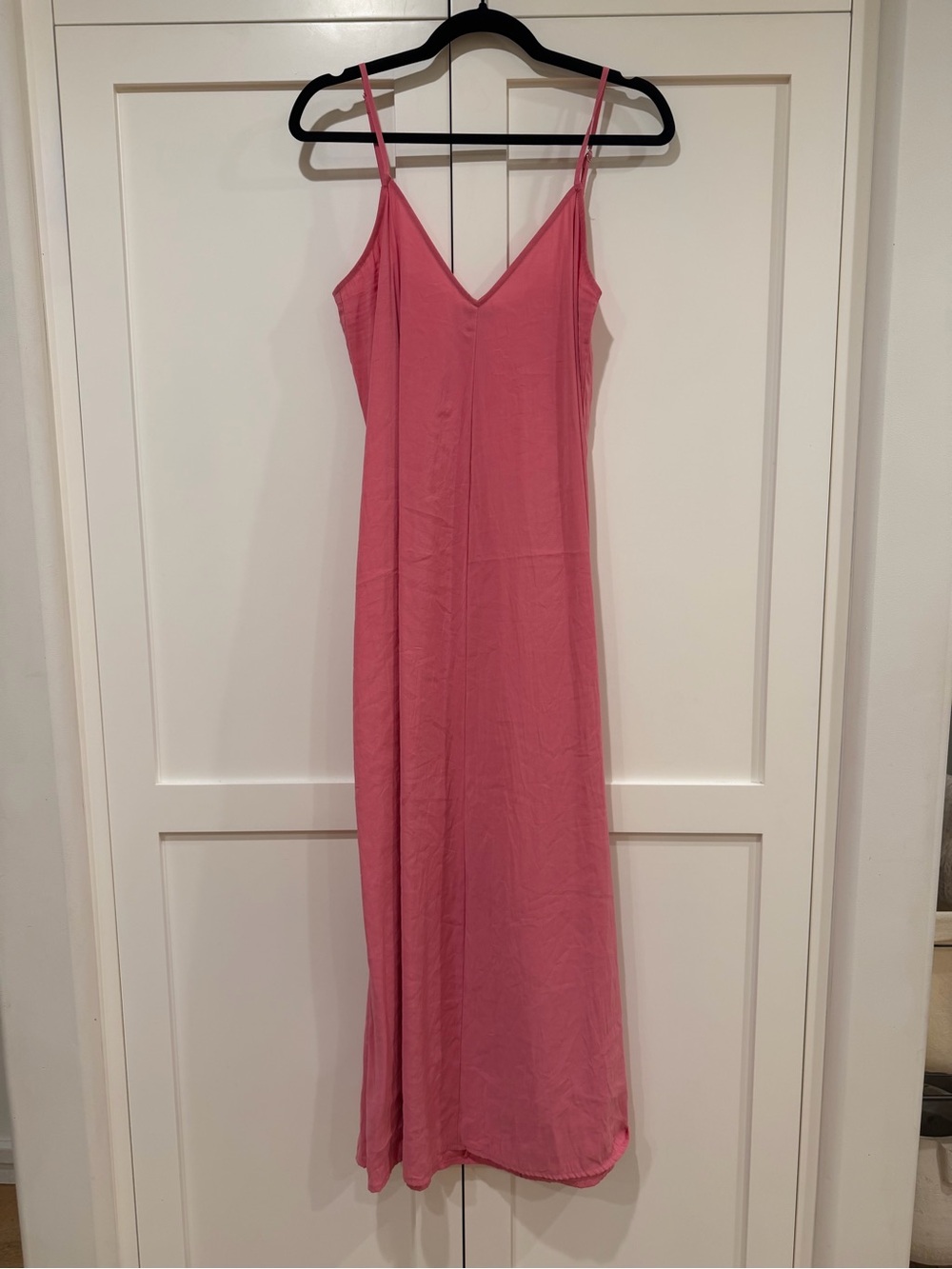 Zara Rose Pink V-Neck Spaghetti Strap Maxi Dress